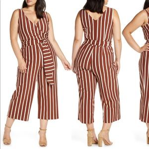 Eloqui Wrap Front Sleeveless Crop Jumpsuit Size 16W
